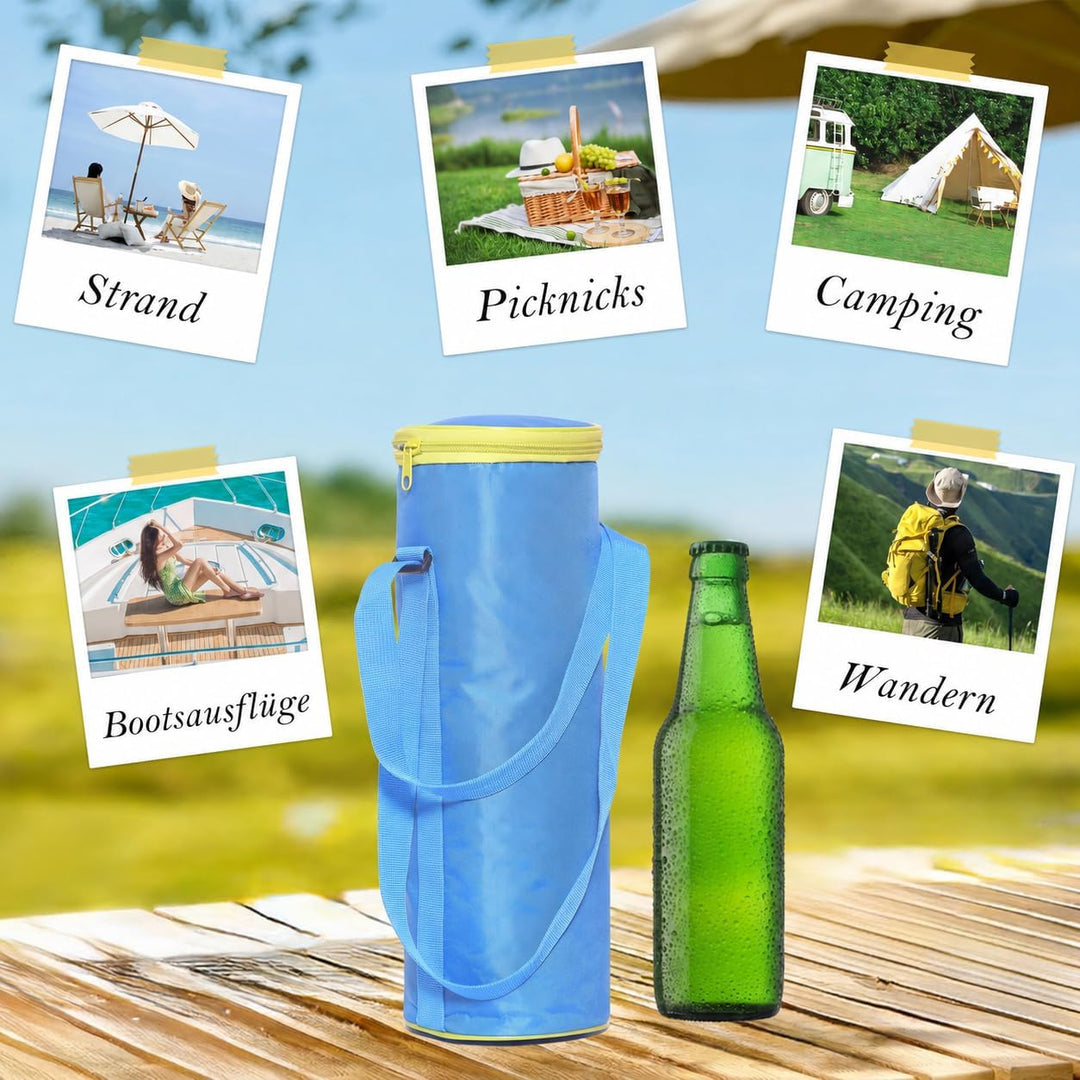 Leberna Isolierte Flaschenkühltasche, faltbar, Weinflasche, Picknick, Getränke, Tragetasche mit vers
