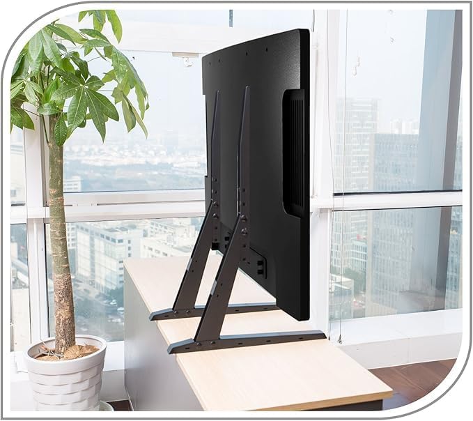 PureMounts PM-TVS-02 Standfuss für TV Geräte mit 94-178 cm (37-70 Zoll), 5-stufig höhenverstellbar,