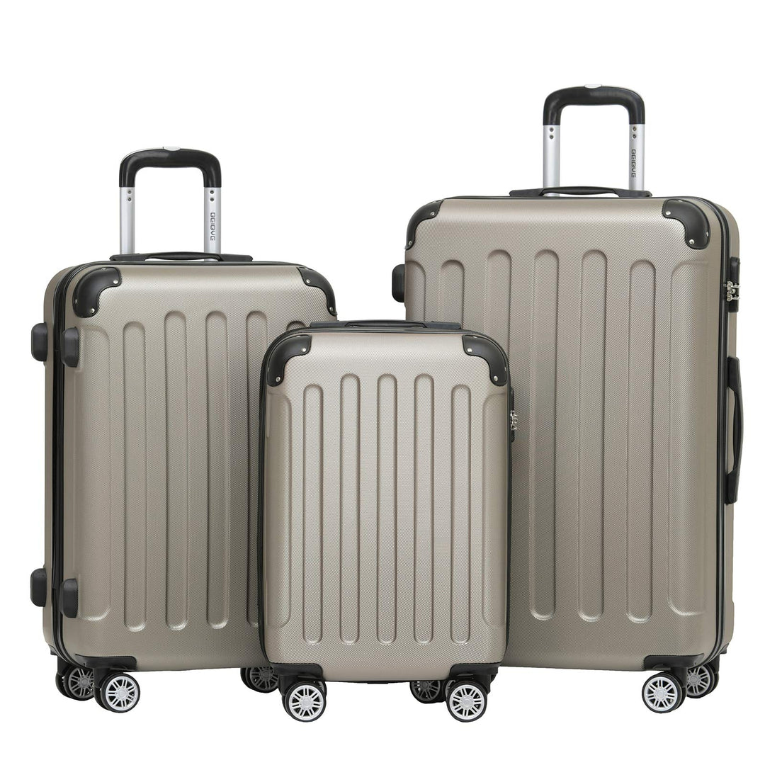BEIBYE Zwillingsrollen Hardcase Reisekoffer Koffer Trolleys Hartschale in XL-L-M in 14 Farben (Champ
