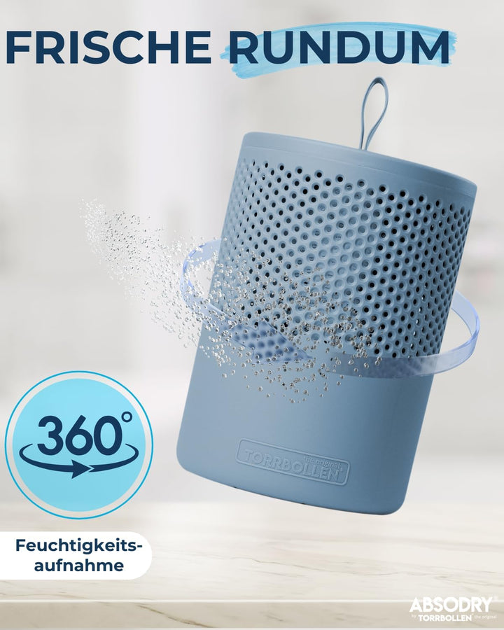 ABSODRY duo family Luftentfeuchter für 25m2 Entfeuchter 600 g Granulat-Beutel, 1000 ml leise ohne St