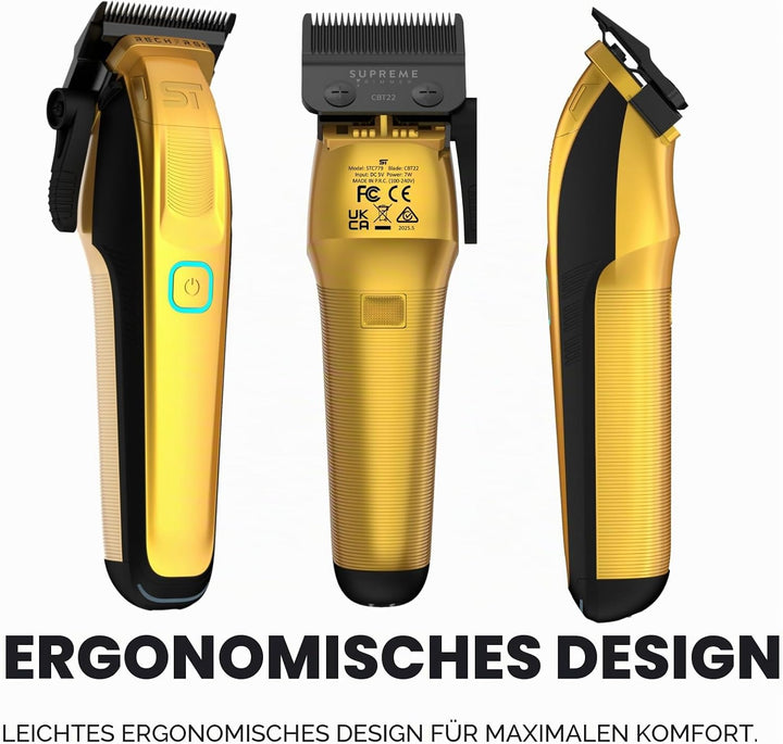 Supreme Trimmer Recharge Clipper - Professional Hair Clipper with 2 Removable Batteries, Brushless M