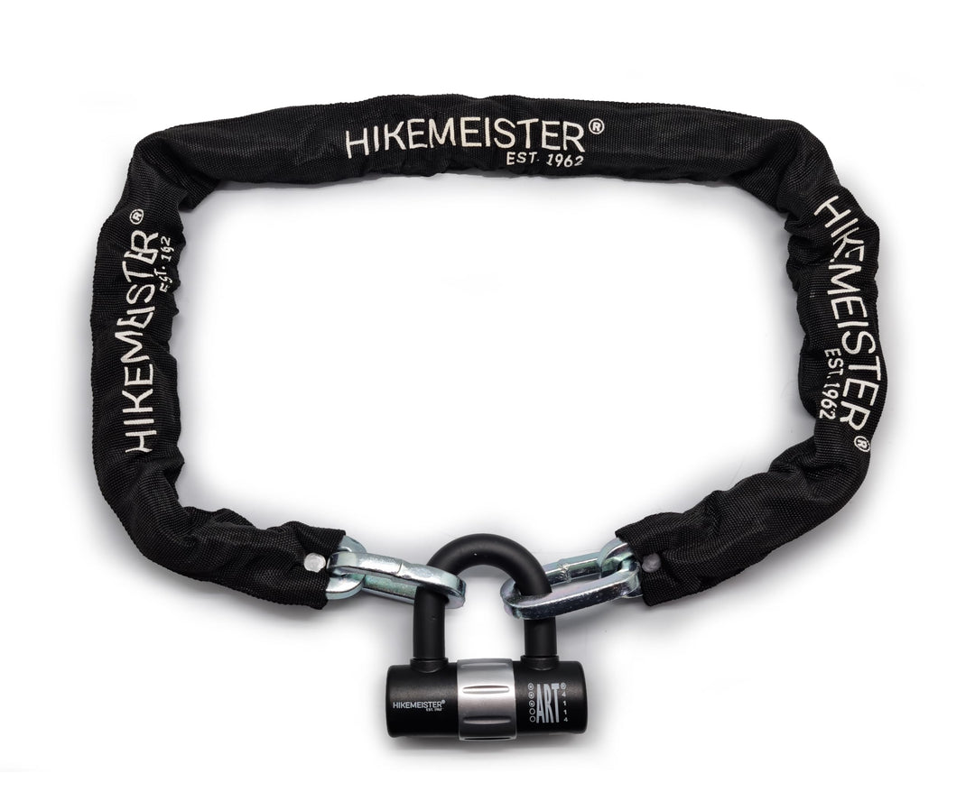 HikeMeister ® Kettenschloss | Hohe Sicherheitsstufe | mit 2 Schlüsseln | ART 3 Zertifikat | E-Scoote