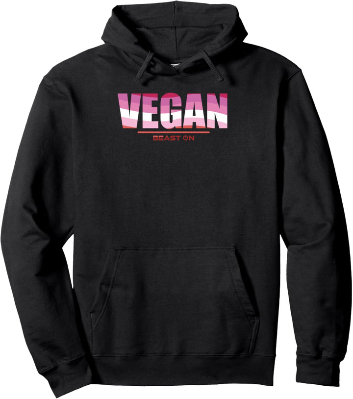 Vegan in Lipstick-Lesbian LGBTQIA+ Fitness Gym Motivation Pullover Hoodie