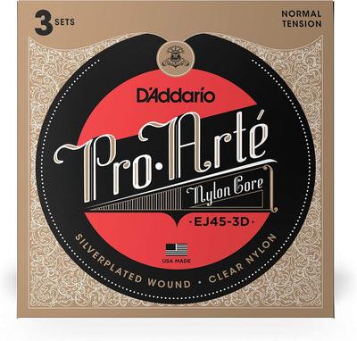 D'Addario Gitarrensaiten - Pro-Arte Saiten Konzertgitarre - EJ45-3D - Nylonsaiten Konzertgitarre - C