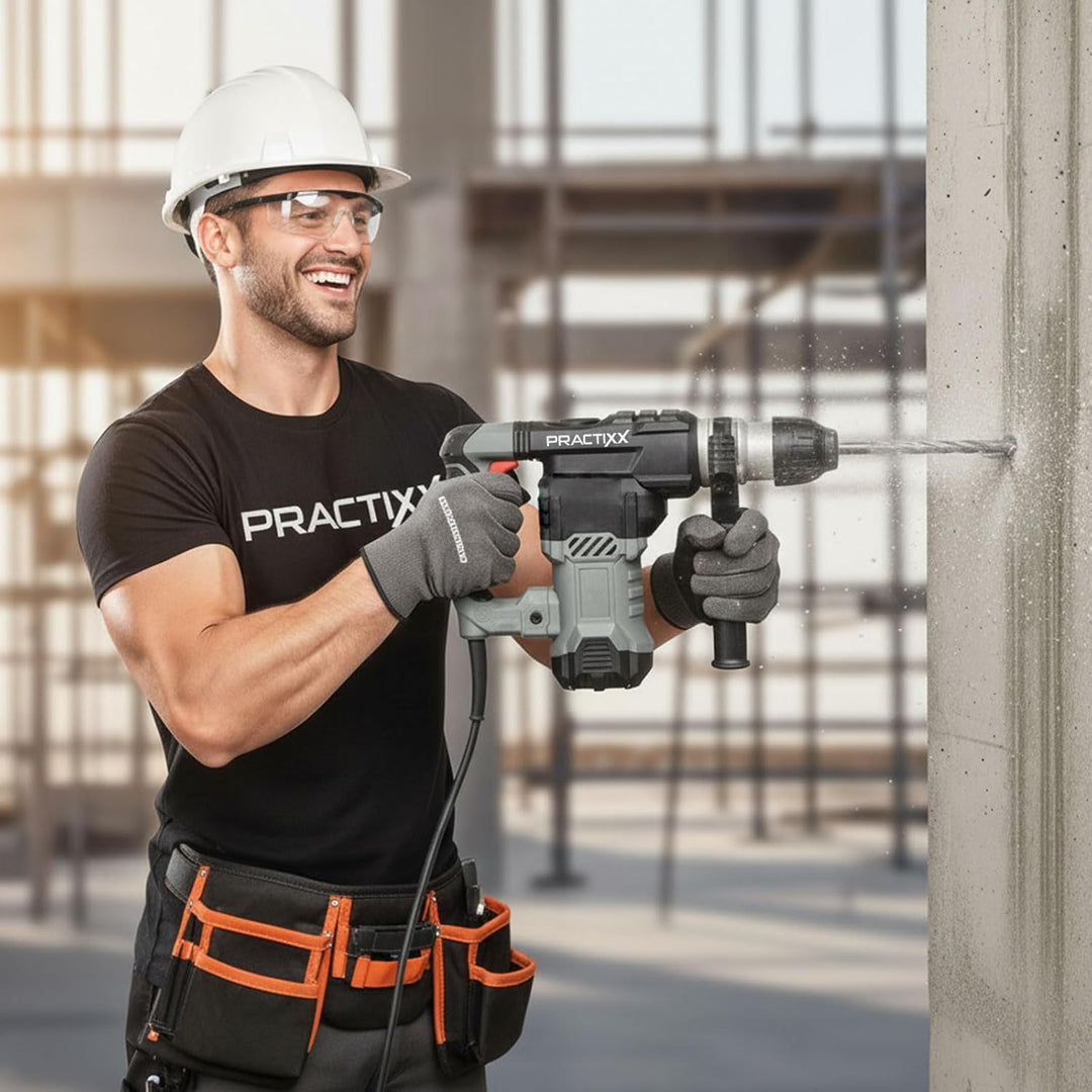 Practixx SDS-Plus Bohrhammer PX-BH-7V | 7 Joule Schlagkraft | 1500W Bohrmaschine | 6 variable Geschw