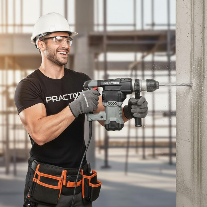 Practixx SDS-Plus Bohrhammer PX-BH-7V | 7 Joule Schlagkraft | 1500W Bohrmaschine | 6 variable Geschw