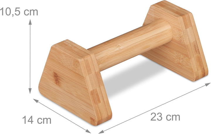 Relaxdays Parallettes, 2er Set, Liegestützgriffe Bambus, HBT: 10,5 x 14 x 23 cm, Calisthenics, Hands