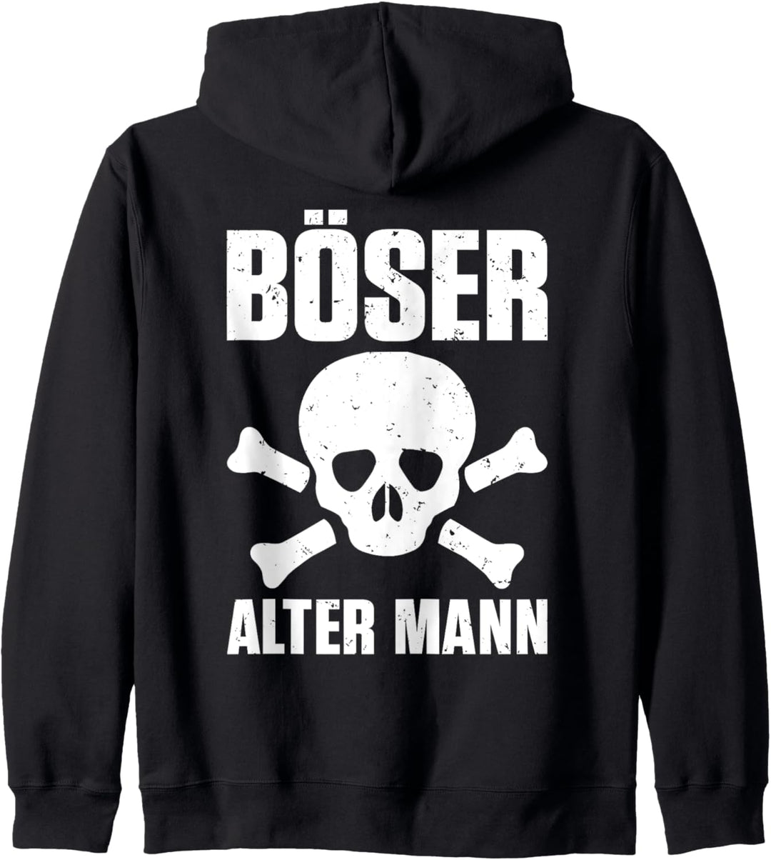 Backprint Böser alter Mann Rentner und Pensionär Kapuzenjacke