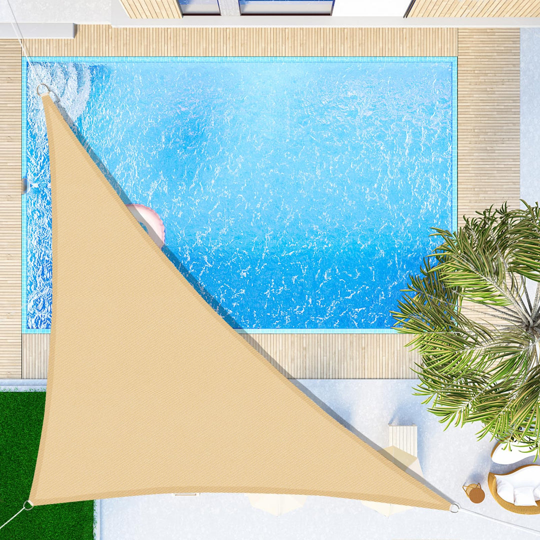 SUNNY GUARD Sonnensegel Wasserdicht 3x3x4.25m Dreieckig Sonnenschutz Wetterschutz Segel Baldachin UV