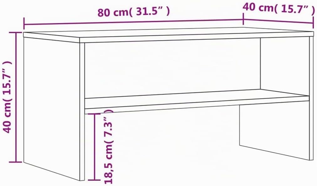 vidaXL TV-Schrank Braun Eiche-Optik 80x40x40 cm Holzwerkstoff Braune Eiche, Braune Eiche