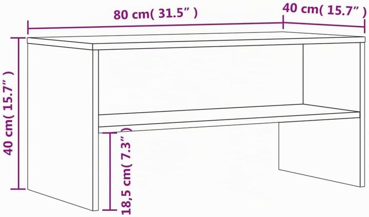 vidaXL TV-Schrank Braun Eiche-Optik 80x40x40 cm Holzwerkstoff Braune Eiche, Braune Eiche