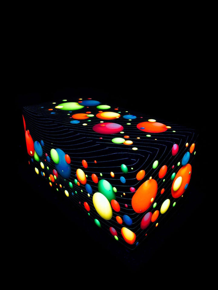 PSYWORK 80cm Sitzhocker Neon Happy Bubbles