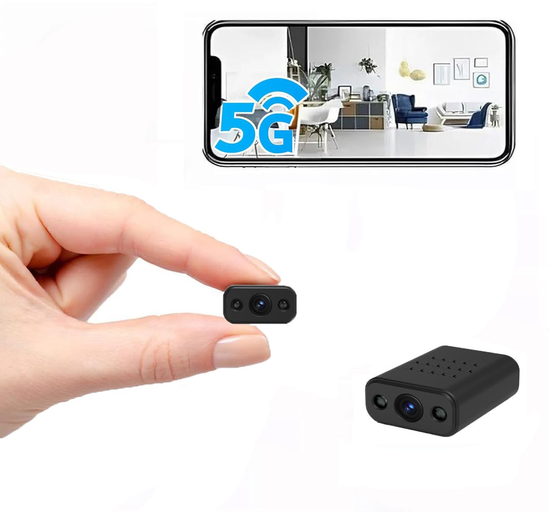 Mini Kamera, 4K Überwachungskamera Innen Akku 2.4/5 GHz WLAN, mit Bewegungserkennung, Nachtsicht, fü