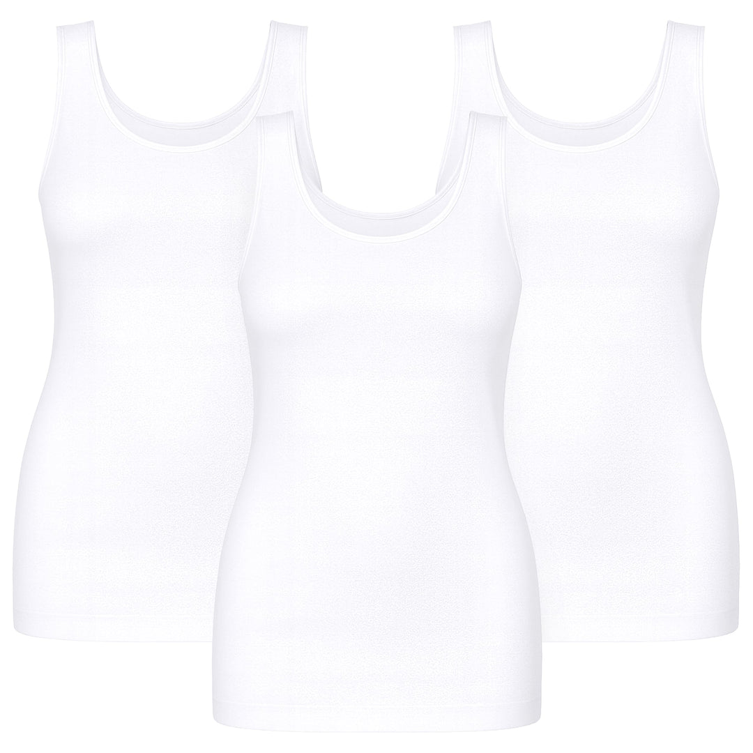 UnsichtBra 3er Pack Shape Damen Unterhemden Longshirt | Basic Wohlfühl Mikrofaser Damen Top ohne Büg