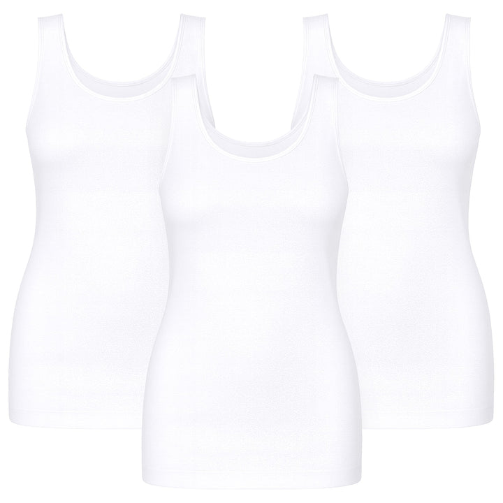 UnsichtBra 3er Pack Shape Damen Unterhemden Longshirt | Basic Wohlfühl Mikrofaser Damen Top ohne Büg