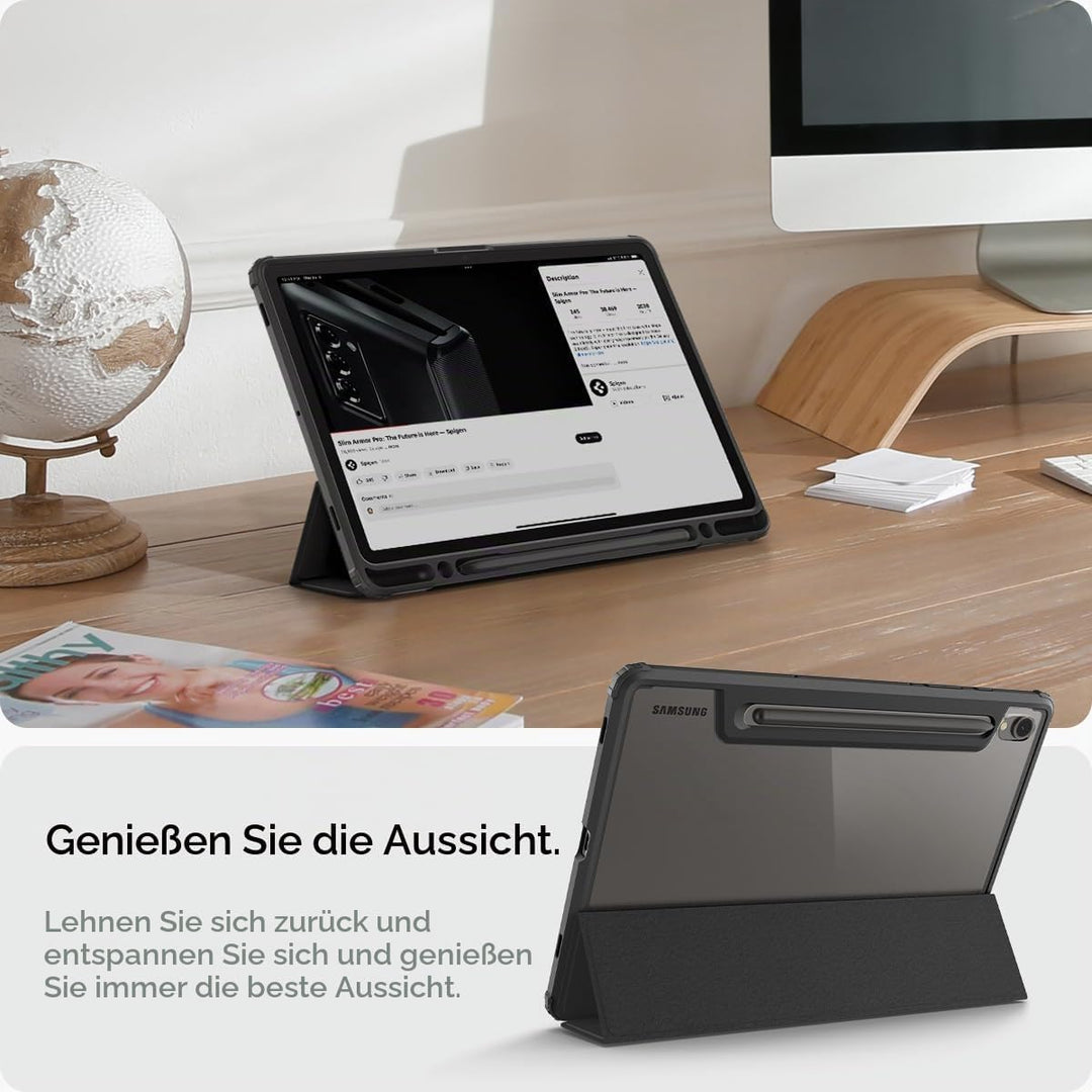 Spigen Ultra Hybrid Pro Entwickelt für Samsung Galaxy Tab S9 Hülle (2023) - Schwarz, Schwarz