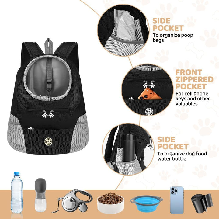 Adiwo Haustier Rucksack mit Netzfenster, Atmungsaktive Leichte Hundetasche, HundeRucksack und Katzen