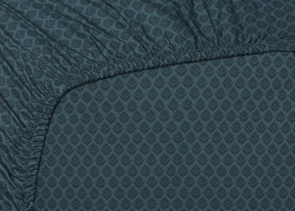 Pip Studio Perkal-Spannbettlaken Thousand Leaves Farbe Dark Blue Grösse 100x200 HH: 25