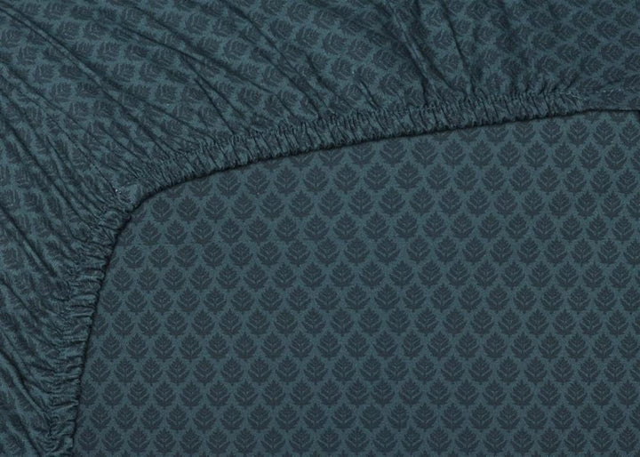 Pip Studio Perkal-Spannbettlaken Thousand Leaves Farbe Dark Blue Grösse 100x200 HH: 25