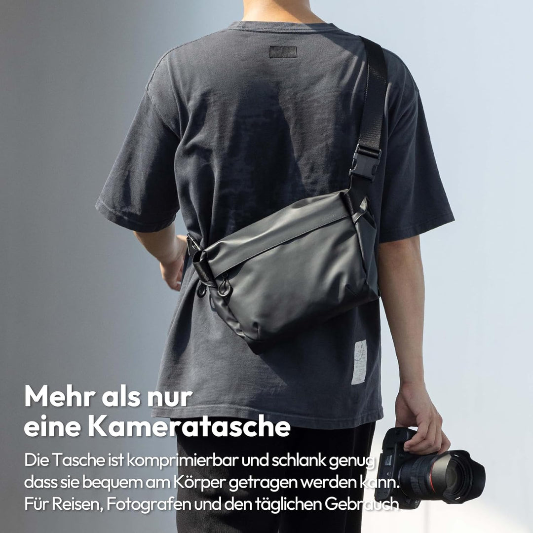 VIJIM Foto Freizeittasche mit separatem Stauraum in der Tasche, und die Oberfläche der Tasche ist wa
