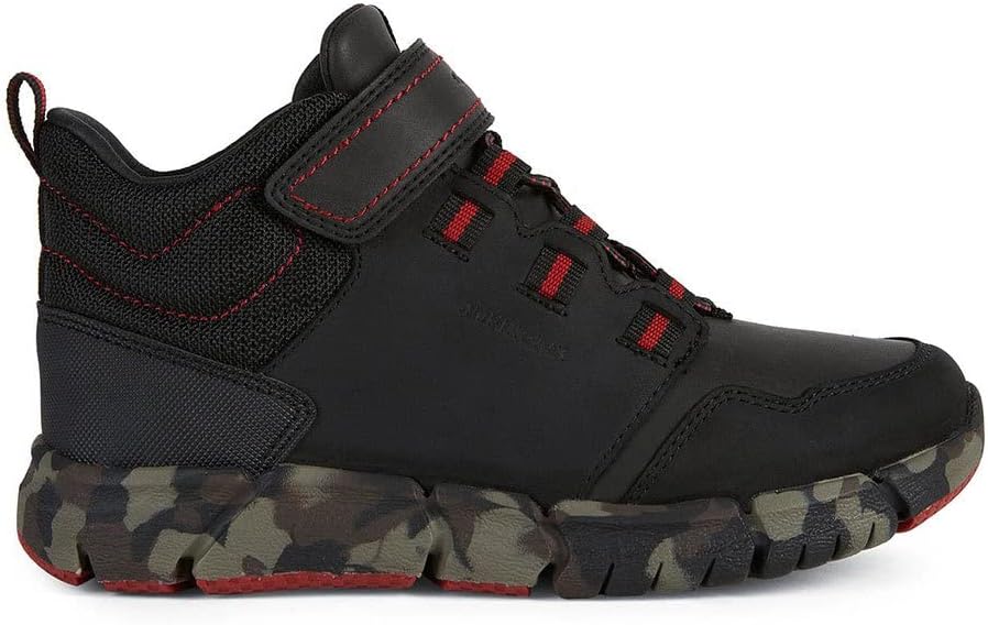 Geox Jungen J Flexyper Boy B ABX Ankle Boot 33 EU Black Red, 33 EU Black Red