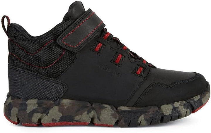 Geox Jungen J Flexyper Boy B ABX Ankle Boot 33 EU Black Red, 33 EU Black Red