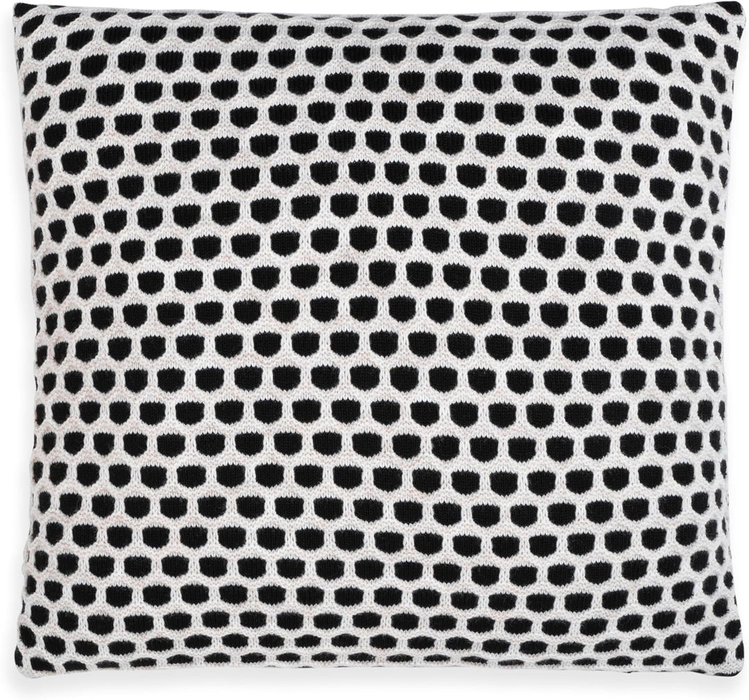 KNIT FACTORY - Mila Kissen - Schwarz/Beige - 50x50 cm 50x50 cm Schwarz/Beige, 50x50 cm Schwarz/Beige