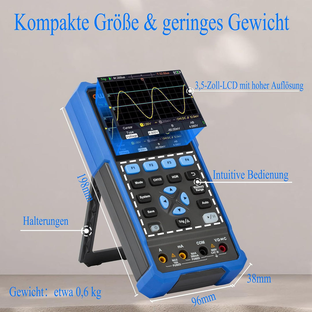 HDS242 OWON Oszilloskop 2 in 1 40MHz Bandbreite Handheld Oszilloskop Zwei Kanäle mit 3,5 Zoll LCD Au