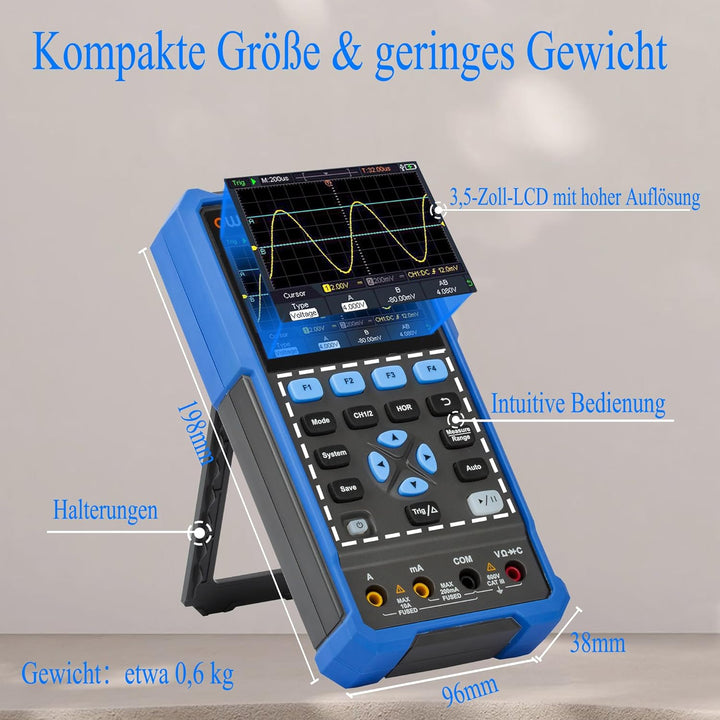 HDS242 OWON Oszilloskop 2 in 1 40MHz Bandbreite Handheld Oszilloskop Zwei Kanäle mit 3,5 Zoll LCD Au