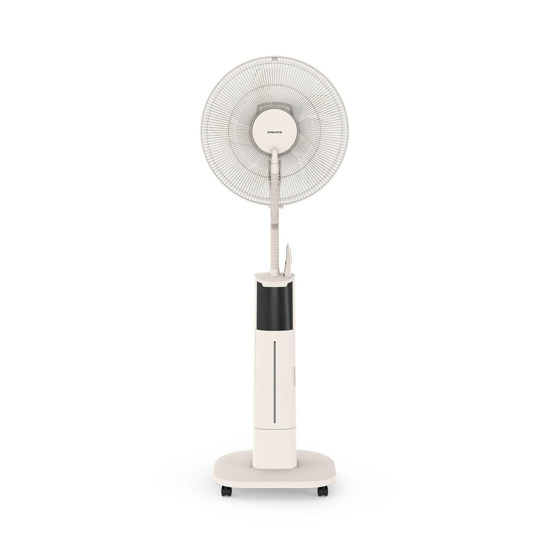 CREATE / AIR MIST PRO/Oszillierender Vernebelungsventilator mit Fernbedienung Cremeweiss/Leise, Vent