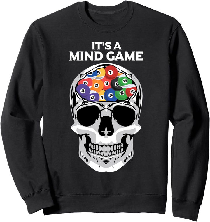 "It's a mindgame" Billards Design Totenkopf Sweatshirt