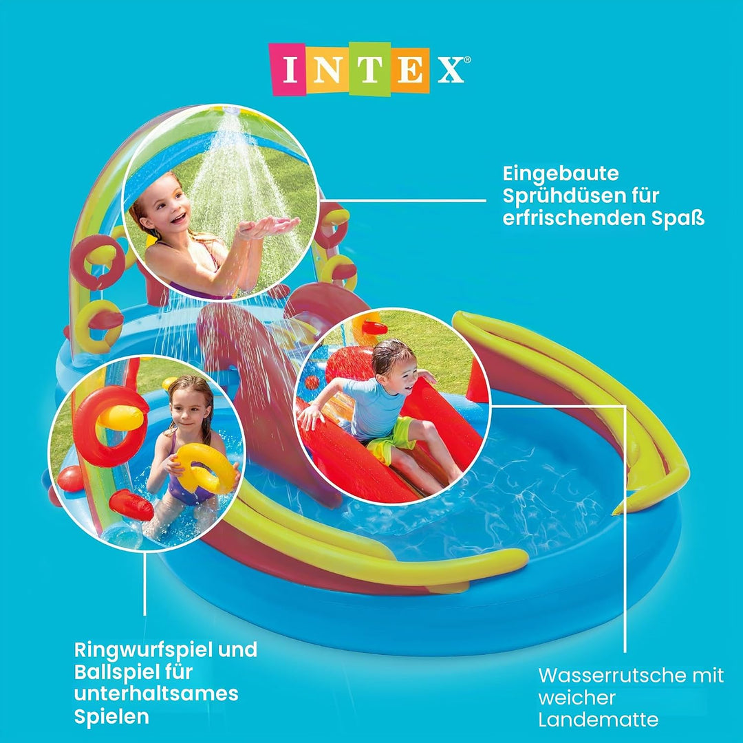 Intex Rainbow Ring Play Center - Kinder Aufstellpool - Planschbecken - 297 x 193 x 135 cm - Für 3+ J