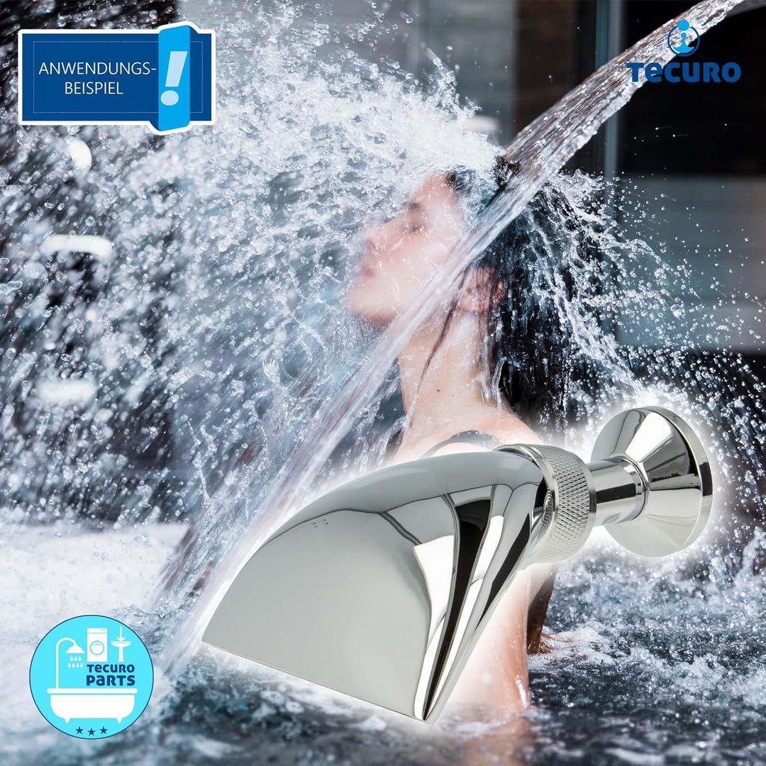 tecuro Schwallbrause Wandanschluss 3/4 Zoll, Wasserfall Effekt für Sauna/Badezimmer mit Kugelgelenk