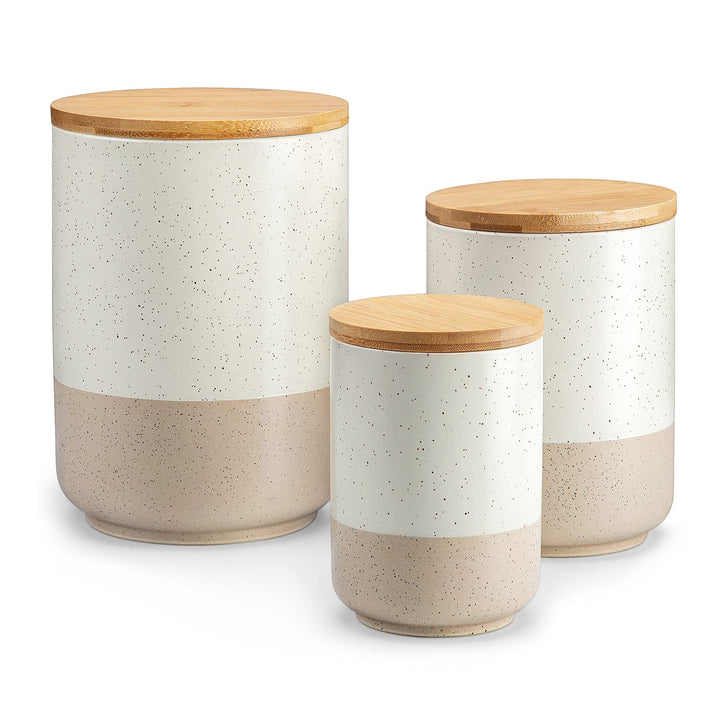 vancasso Vorratsdosen Keramik mit Luftdichten Deckel, Vorratsbehälter 2200 ml/ 1120 ml/ 550 ml, Daue