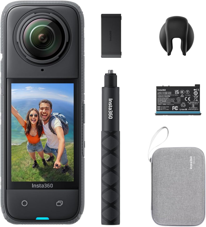 Insta360 X4 Ausdauer-Bundle – wasserdichte 8K 360°-Action-Cam, 4K Weitwinkelvideos, Unsichtbarer Sel