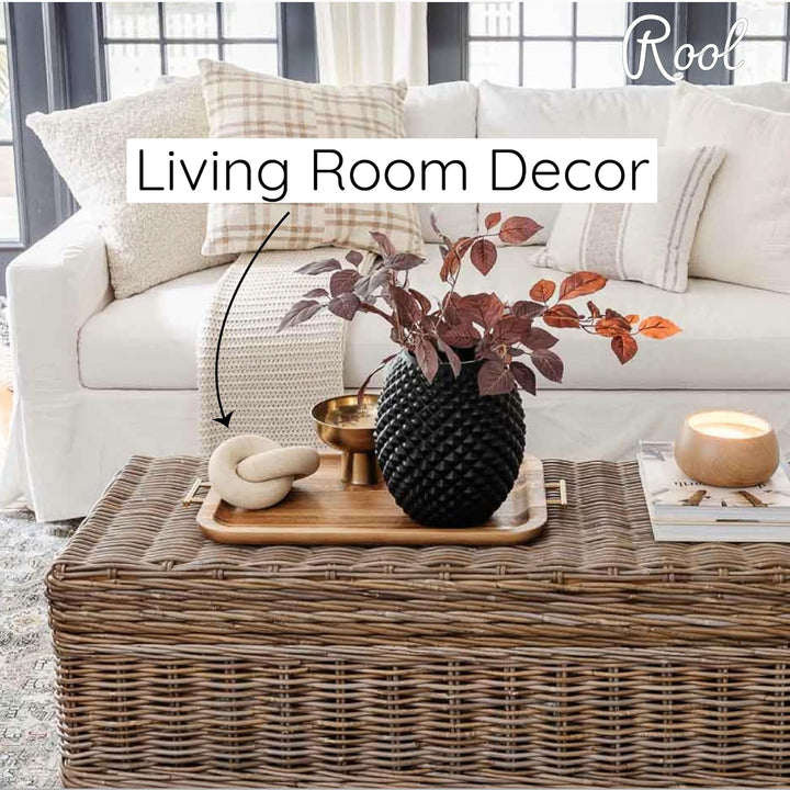 Rool Couchtisch-Dekoration, Holzknoten-Dekoration, Holzkette, Gliederdekoration, Couchtisch, Bücher,