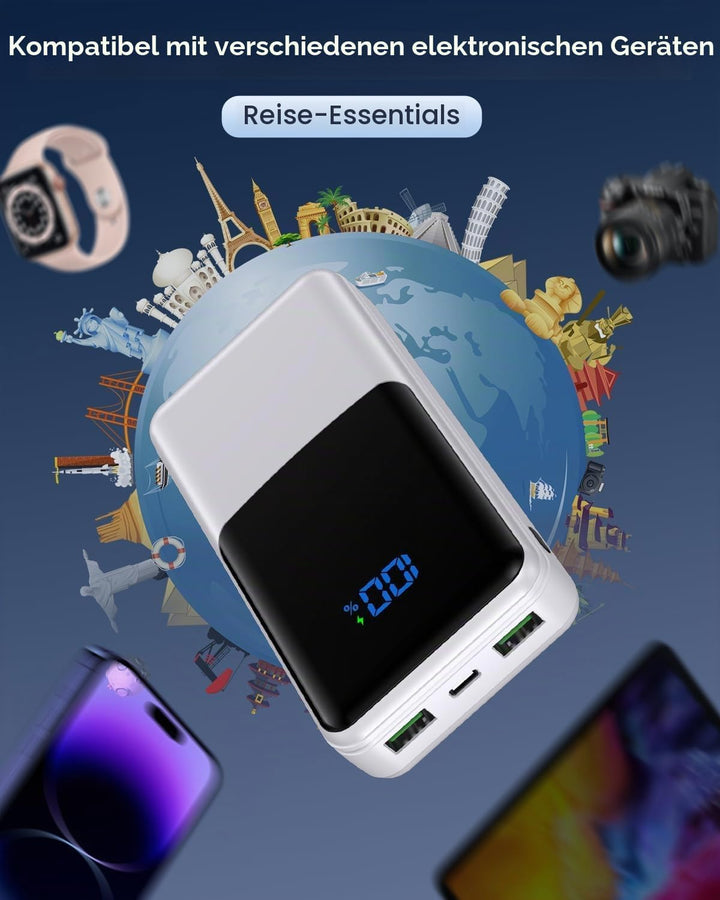 Coblob Power Bank 27000mAh, Powerbank Schnellladefunktion USB C PD 20W Fast Charge, Portable Charger