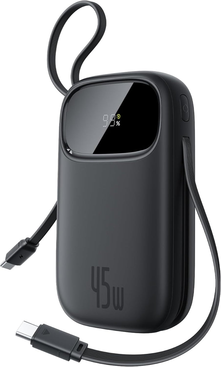 Baseus QPow3 Powerbank 45W 20000mAh mit 2 integriertem USB-C Kabel, Power Bank PD3.0 QC4.0, 3 USB C