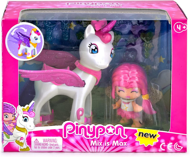 Pinypon - Star und Fliegender Einhorn, sortierte Farben/Modelle, 32 kleine Accessoires (Famosa 70001