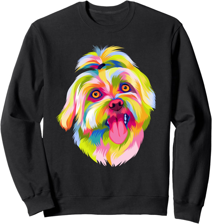 Pop Art Malteser Hund Frauen Männer Kinder Malteser Sweatshirt