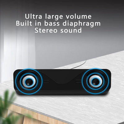 Hochwertige Stereo-Sound-Mini-Subwoofer-Computer-Lautsprecher mit verkabelter Multimedia-Soundleiste