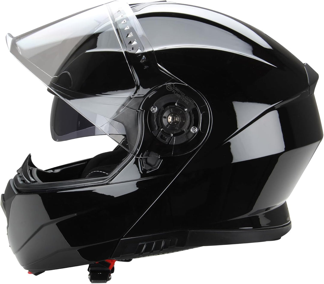 Klapphelm, Integralhelm mit Sonnenvisier von CMX Spacer schwarz glänzen in den Grössen M