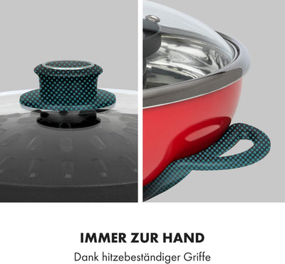 Klarstein Szechuan - Hot Pot und Grillplatte, Hot Pot Topf Volumen: 5 Liter, Hot Pot Grill 1350 Watt