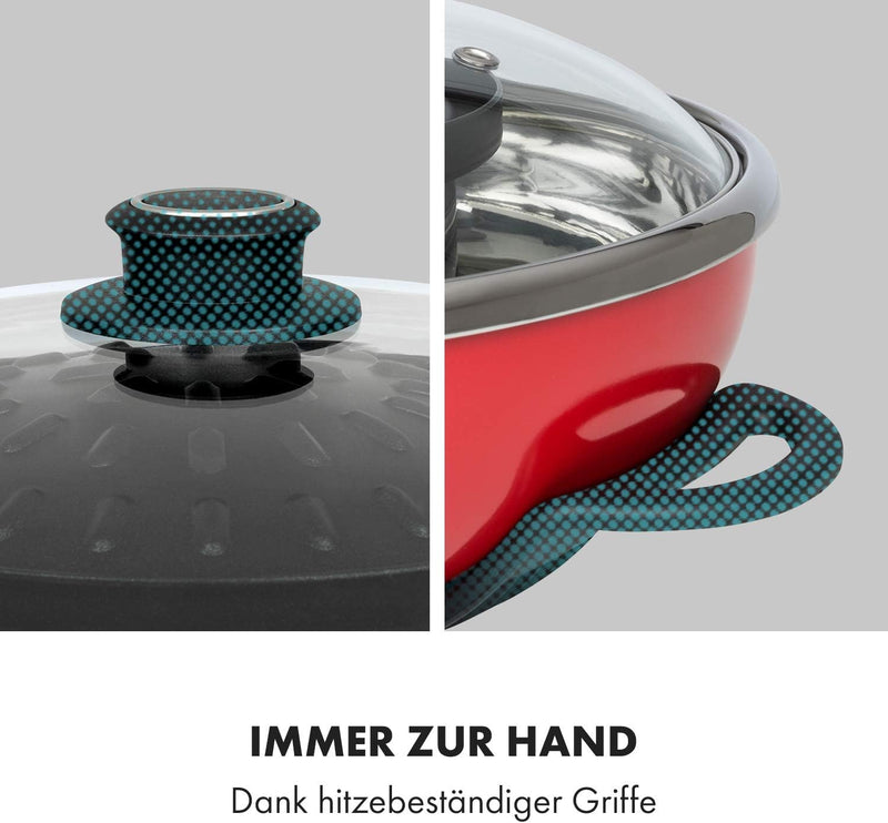 Klarstein Szechuan - Hot Pot und Grillplatte, Hot Pot Topf Volumen: 5 Liter, Hot Pot Grill 1350 Watt