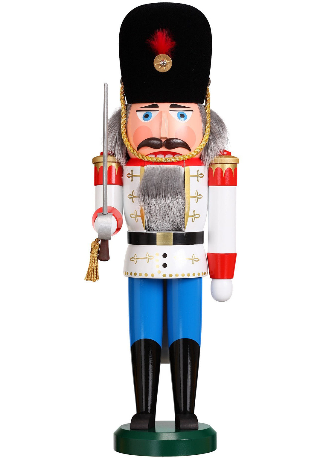 Seiffener Volkskunst Erzgebirge Nussknacker DäneSeiffener Volkskunst 39 cm (weiss), Weiss