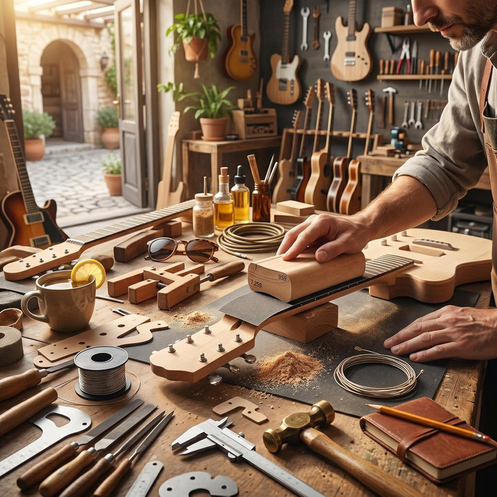 Gitarren-Schleifblock, Gitarren-Luthier-Werkzeug, Holzradius-Schleifblock, Luthier-Werkzeug für Gita