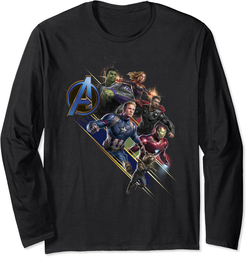 Marvel Avengers Endgame Action Pose Logo Langarmshirt