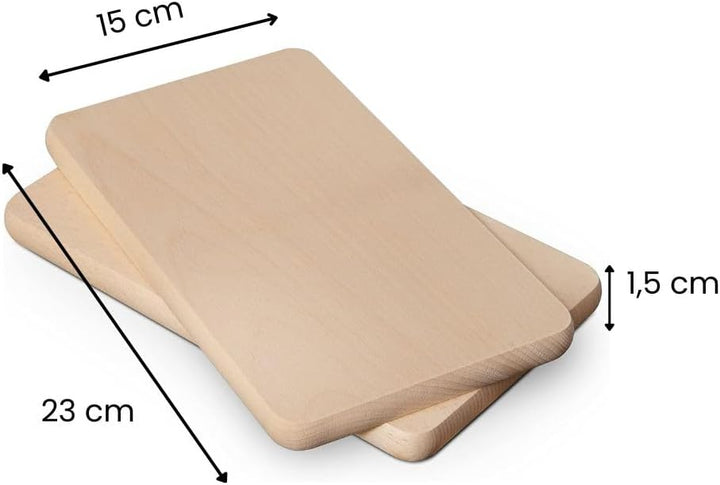 Frühstücksbrettchen aus Holz - Natur Buche unbehandelt - Holzbrettchen zum Brandmalen und für Laser
