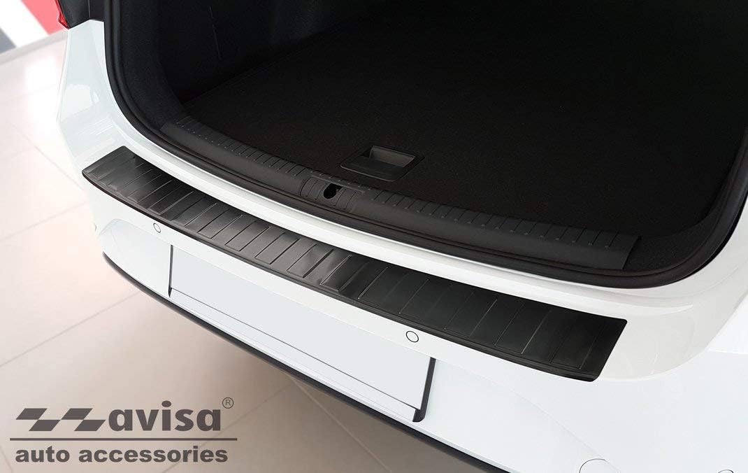 Avisa Schwarz Edelstahl Heckstossstangenschutz kompatibel mit Seat Leon Sportstourer inkl. FR / Cupr