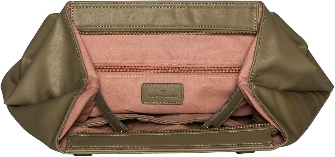 TOM TAILOR Damen Miri Stripe Print Shopper, 42x20x28 Sage, Sage